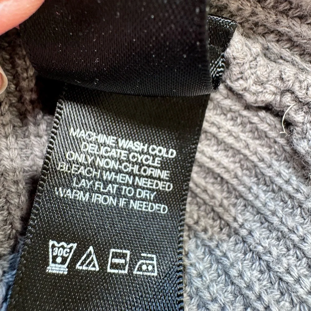 Kenneth Cole New York Gray Zip-Up Ribbed knit Sweater Fisherman Grandpa Core